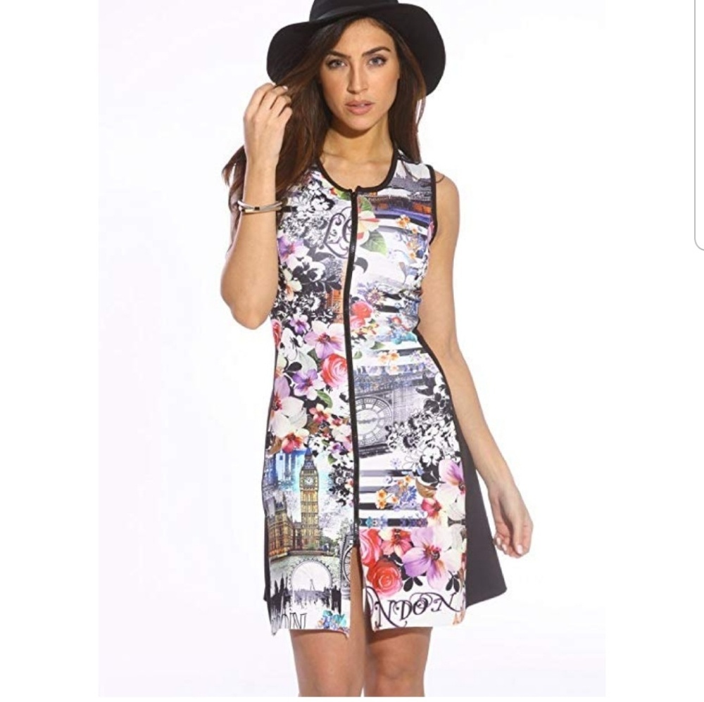 London  European womens bodycon neoprene dress S